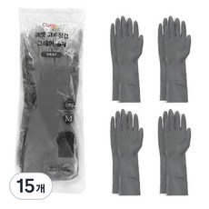 코멧 고무장갑 M, 그레이, 15개