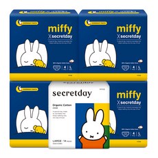 secretday 夜用褲型衛生棉 L號 4片入 4包+衛生棉 L號 14片入, 1組