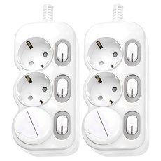 LED獨立節電多頭3孔EPM-L203, 單色, 2m, 2個