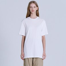 베이직하우스 남녀공용 통기성 16수 레이어드 라운드 반팔 티셔츠