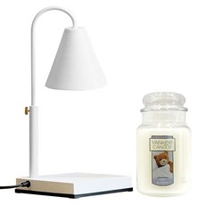 YANKEE CANDLE 高度可調整蠟燭加熱燈+蠟燭組 柔棉香 L號, 白色(蠟燭加熱燈)