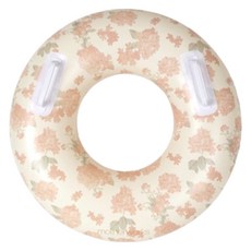 Motherworks 手把兒童圓形游泳圈, 1個, 粉紅花朵 標準款