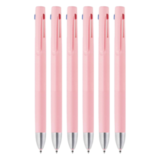 ZEBRA 斑馬牌 bLen 3色原子筆, 低噪音設計 防震穩定, 粉紅色, 6支