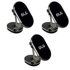 Olg 1080度磁吸式車用磁鐵手機支架, 太空黑, 3個