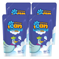 Bebesup I Can 兒童泡沫洗手乳補充包 嬰兒爽身粉香, 200ml, 4包