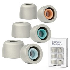 SPACE SHIELD Sony WF-1000XM4 相容標準記憶泡棉耳塞套, 單一商品, 鉑金銀