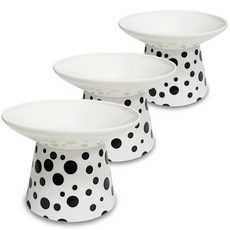 모나지오 반려동물 도트패턴 도자기 식기, 블랙, 1개