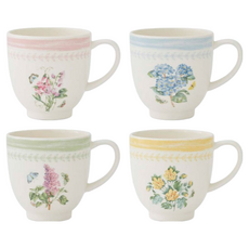 PORTmeIRION 波特玫琳恩 植物園素描本馬克杯4件組 400ml, 1套, 混合色