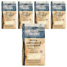 LA CORVETTE 法釩馬賽莊園 經典植物油馬賽皂絲 Marseille soap chips 低過敏, 750g, 5包