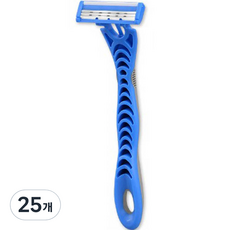 Blue Market 不銹鋼 MAX 3 速一次性剃須刀 藍色, 25個, 1入