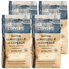 LA CORVETTE 法釩馬賽莊園 經典植物油馬賽皂絲 Marseille soap chips 低過敏, 750g, 4包