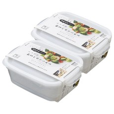 inomata 微波爐蔬菜保鮮盒, 微波簡單調理, 透明盒身方便清洗, 可保鮮、冷藏、冷凍, 21.7 x 15.3 x 7.4cm, 2個