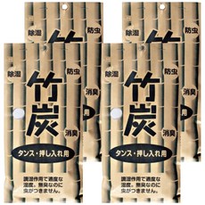 KOKUBO 小久保工業所 竹炭衣櫥除濕消臭包 2入 除濕 防蟲 消臭 每包約65*30*230mm, 80g, 4包