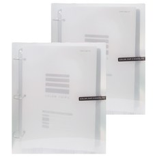 ECO Chungwoon 彩色半透明D型3孔活頁夾 3cm, 透明色, 2個