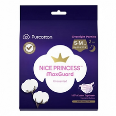 Purcotton 全棉時代 奈絲公主 100%純棉褲型衛生棉, S~M, 2片, 1包
