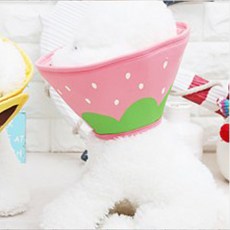 寵物草莓造型防舔頭套 M號, 1個, 150克