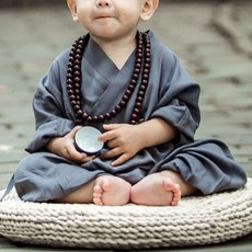 愛北鼻 萬聖節變裝服,小和尚-送佛珠+墨鏡 130碼,角色扮演服裝, 1入