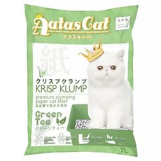 Aatas Cat 加冕貓 紙砂紙貓砂, KRISP KLUMP 凝結環保貓砂 綠茶香, 7L, 1包
