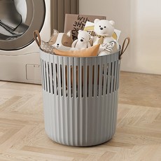 Happy Mood 大容量圓筒形洗衣籃, 灰色