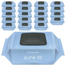 슈퍼대디 저자극 퓨어70 엠보싱 아기물티슈 캡형, 70g, 70매, 20개