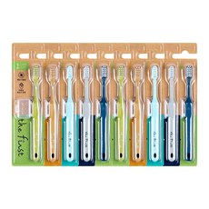 孩童用時尚牙刷組 第1階段, 天藍色+灰色+海軍藍+綠色+駝色, 1組, 10支