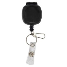 GeeJump 方形卡扣式伸縮拉環 360度旋轉 伸縮拉繩約60cm, 黑色, 1個