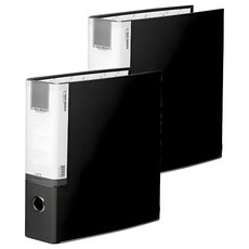 希望辦公用品 合紙D型環3孔活頁夾, 黑色, 2個