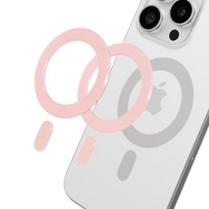 심플리로어 휴대폰 전기종 맥세이프 호환 링 자석 스티커 플레이트, 핑크, 2개