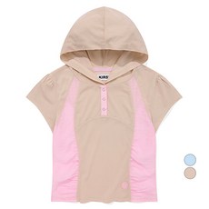 키르시 여성용 컬러 믹스 숏 슬리브 후드