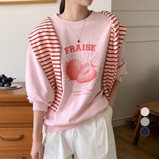 afinar Fraise 圖案大學T