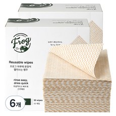 SINCERELY Frog 可水洗拋棄式抹布, 50入, 6個