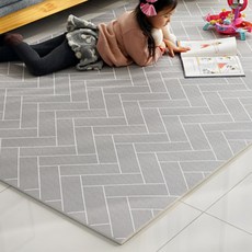 삼바텍 층간소음 방지 롤매트 모던 15mm, 헤링본 그레이