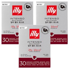illy 意利 Intenso即溶咖啡隨身包, 1g, 30條, 3盒