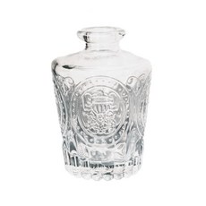 空氣選物 復古浮雕玻璃花瓶 桌面擺飾 簡約時尚, 1個, 透明