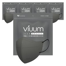 viuum 에코 브리즈 새부리형 마스크 대형 KF94, 25매입, 5개, 그레이