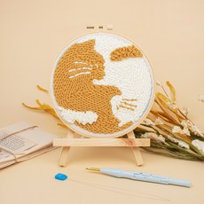 Artjoy DIY打孔針刺繡套組, 一對貓, 1套