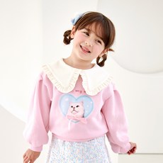 MARI N MORI 女童款 喵喵領刷毛長袖T恤