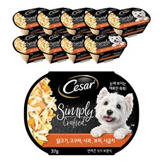 시저 1세 이상 강아지 심플리 크래프티드 습식사료, 닭+고구마, 37g, 10개