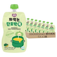 DDODDOmam 聰明媽媽 擠著吃的粥 Set 7入裝 甜南瓜口味, 700g, 2盒