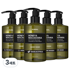 KUNDAL 昆黛爾 蜂蜜澳洲堅果洗手乳 5款組, 1.29L, 3組