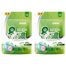 妙管家 8倍濃洗衣球, 煥彩香氛, 強效3in1, 25顆, 2袋