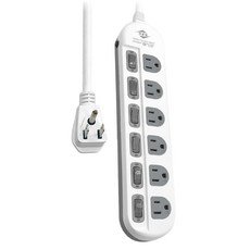 WeiTien 威電 過載斷電電源線組 6開6座3孔 15A CK3661 6尺 1.8m, 白色 + 灰色, 1條