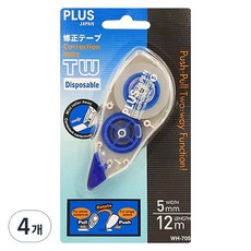 플러스 화이퍼 TW 수정테이프 WH-705, 혼합색상, 4개