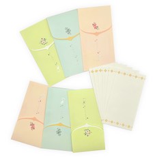 스토리 멜로우 프리미엄 용돈 편지봉투 3종 x 2p 세트, 블루, 핑크, 연두, 1세트