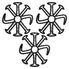 小麥購物 矽膠安全帽內襯 8爪 E164 56g 3個, 黑色