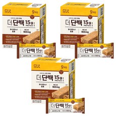 빙그레 더단백 크런치바 피넛버터 9p, 360g, 3개