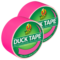 DUCK TAPE 彩色膠帶 霓虹粉紅, 2個