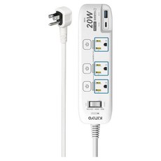 Kinyo 延長用電源線組 附USB充電座 60 x 27 x 229mm 592g, 2.7m, GIPD-353439, 1組