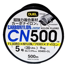DUEL CN500 CARBONYLON 碳纖尼龍複合線 #5 子線 前導線 釣魚線, 500 m, 透明, 1入