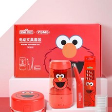 yome 全自動削鉛筆機套組 【芝麻街聯名】, 1入, 紅色